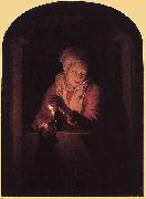 Gerard Dou Old Woman with a Candle oil on canvas